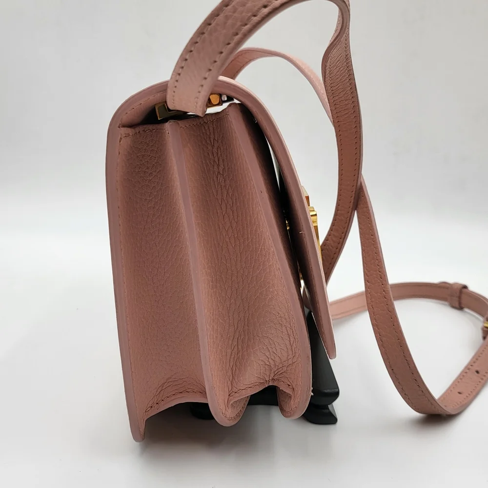 Burberry TB Logo-Plaque Calf Leather Shoulder Bag.. Authentic - Picture 4 of 16